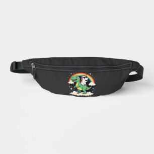 Rainbow Unicorn Riding T rex - Dinosaur Boys Girls Bum Bags