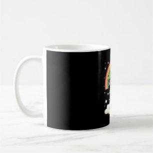Rainbow Unicorn Riding T rex - Dinosaur Boys Girls Coffee Mug