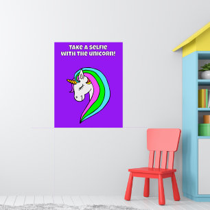 Rainbow Unicorn Selfie Station Poster