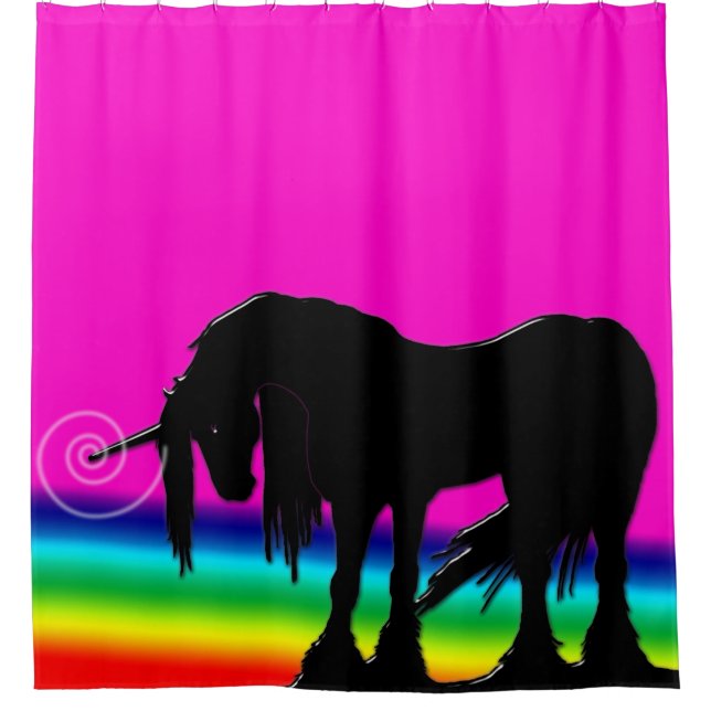 Rainbow Unicorn Shower Curtain (Front)