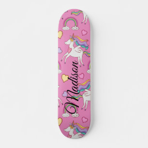 Rainbow unicorn  skateboard