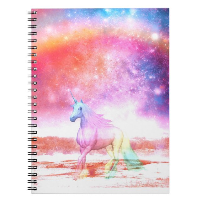 Rainbow unicorn spiral notebook (Front)