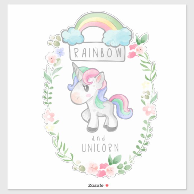 Rainbow Unicorn  sticker (Sheet)