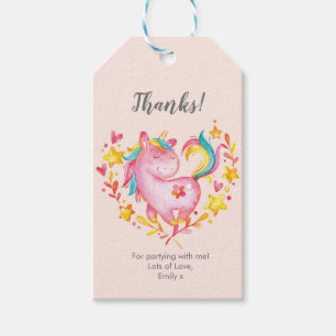 Rainbow Unicorn Thank you tags Favor tags