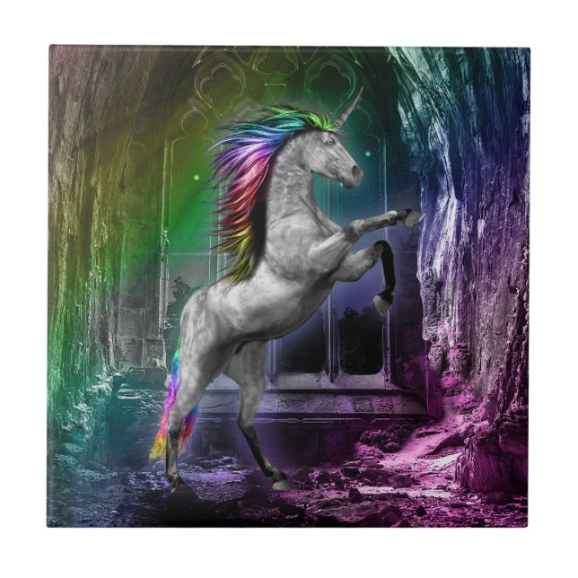 Rainbow Unicorn Tile (Front)