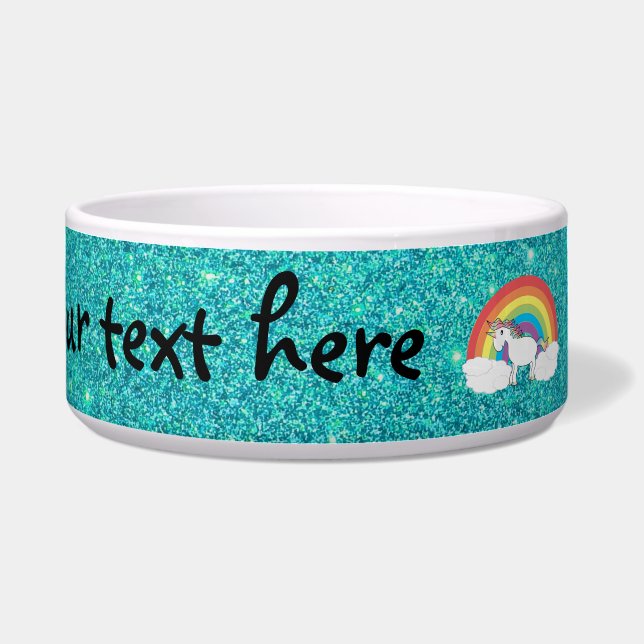 Rainbow unicorn turquoise glitter (Front)