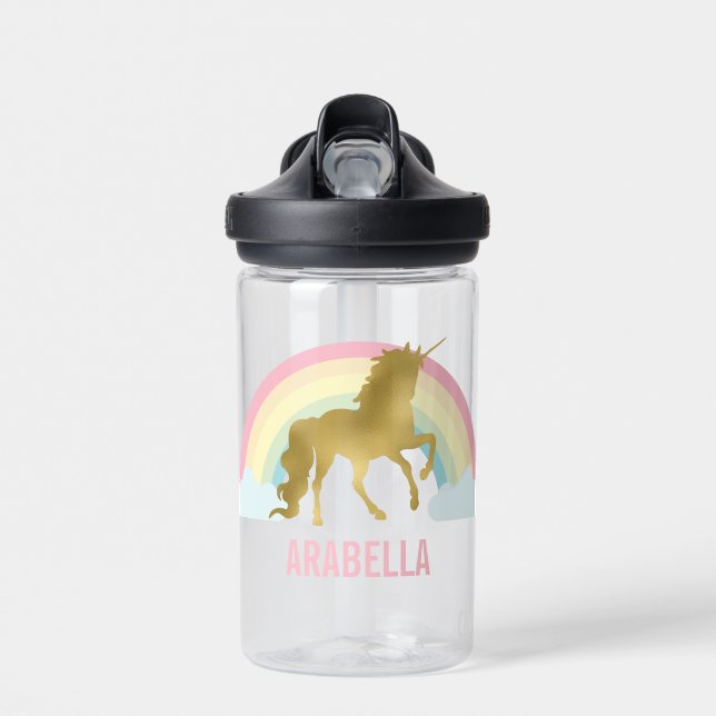 Rainbow Unicorn Water Bottle (Front)