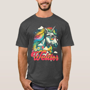 Rainbow Unicorn Welder  T-Shirt