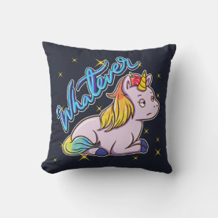 Rainbow Unicorn Whatever Holiday Cushion
