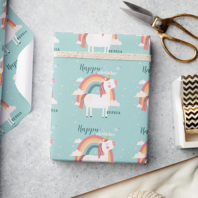 Rainbow Unicorn Wrapping Paper (Creator Uploaded)