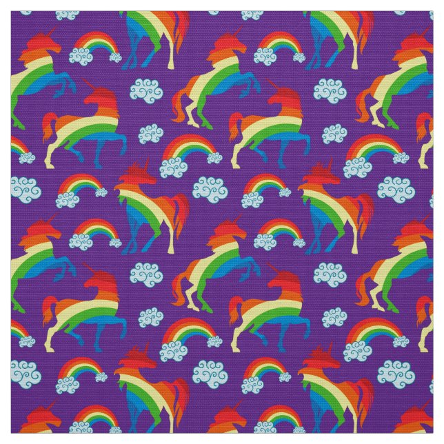 Rainbow Unicorns Fabric (Swatch)