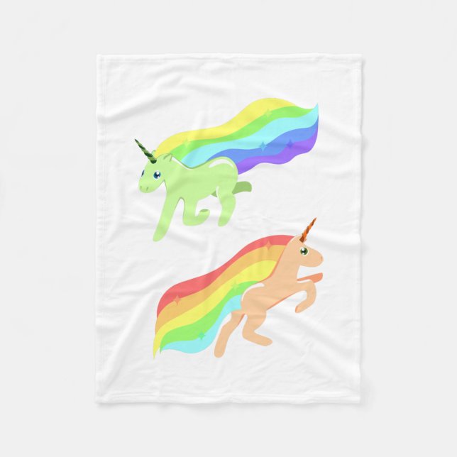 Rainbow Unicorns Fleece Blanket (Front)