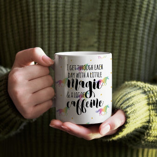 Rainbow Unicorns & Gold Stars Pattern Coffee Mug