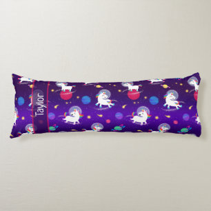 Rainbow Unicorns In Space Purple Ombre Body Cushion