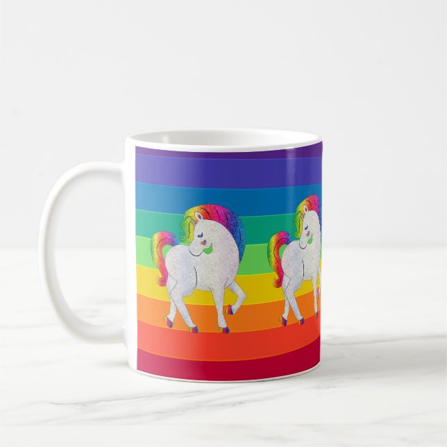 Rainbow Unicorns Parade Coffee Mug (Left)