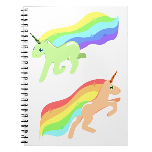 Rainbow Unicorns Spiral Notebook (Front)