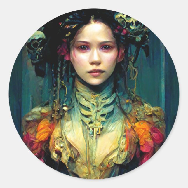 Rainbow Urchin Fantasy Sci-Fi Classic Round Sticker (Front)