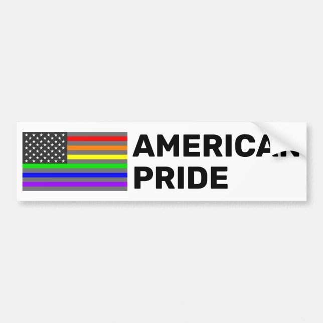 Rainbow US flag  Bumper Sticker (Front)