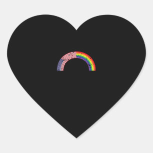 Rainbow USA Flag Gay Flag LGBT LGBTQ American Prid Heart Sticker