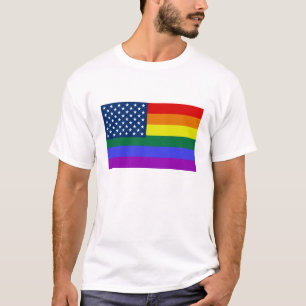 Rainbow USA Flag men's shirt