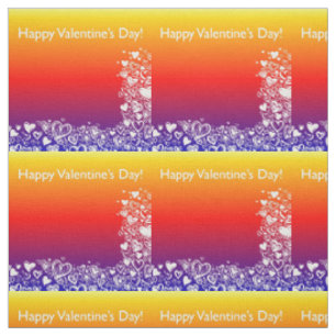 Rainbow Valentine's Day Greeting Fabric