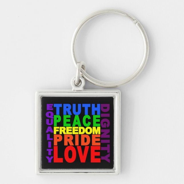 Rainbow Values key chain (Front)