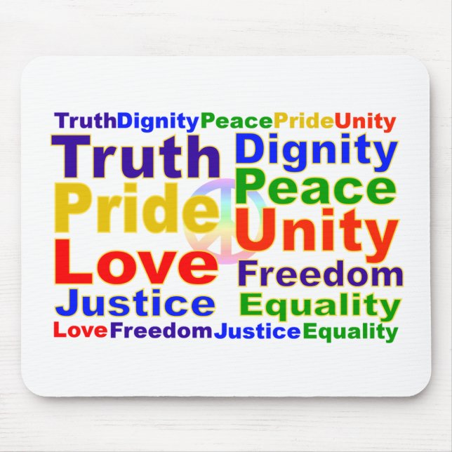 Rainbow Values mousepad (Front)