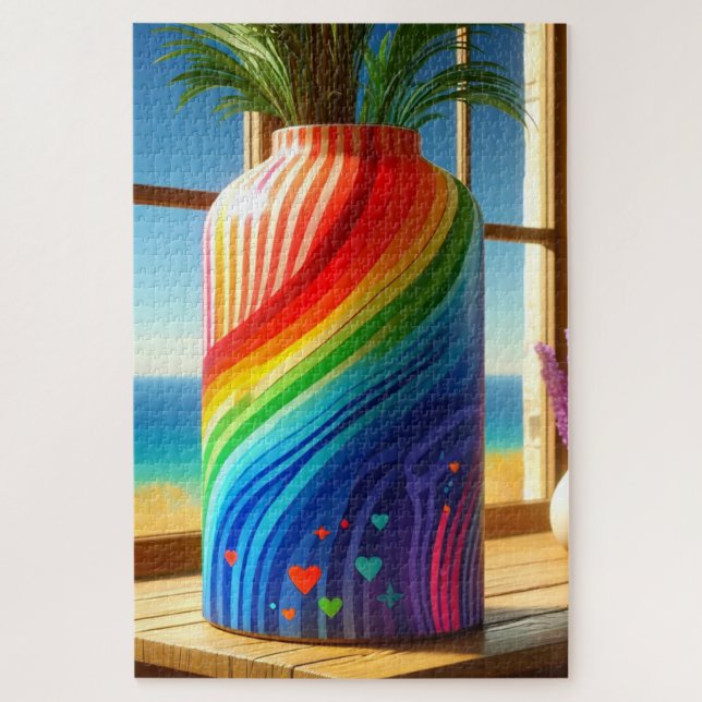 Rainbow Vase Jigsaw Puzzle (Vertical)
