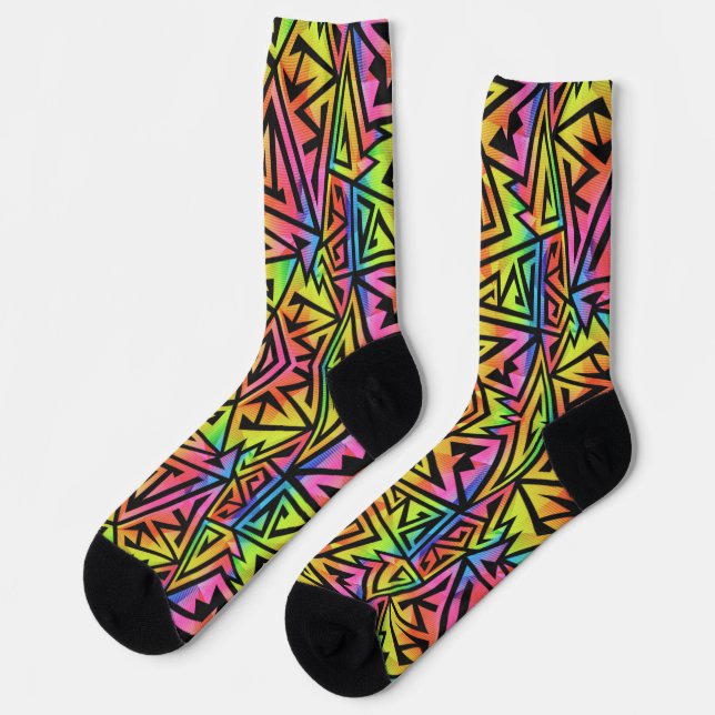 Rainbow Vector Spectrum Socks (Left)