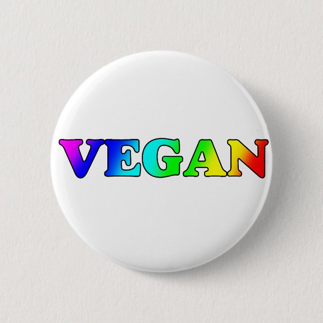 Rainbow Vegan 6 Cm Round Badge (Front)