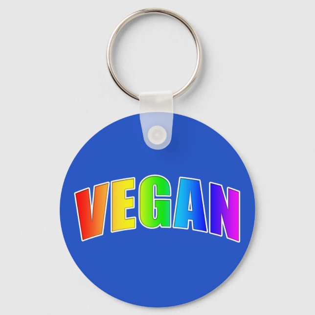 Rainbow Vegan Key Ring (Front)