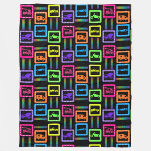 Rainbow vehicles blacket fleece blanket
