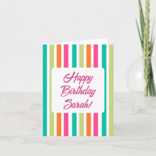 Rainbow vertical stripes colourful retro invitation