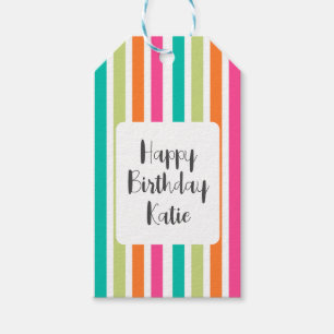 Rainbow vertical stripes colourful retro multicolo gift tags