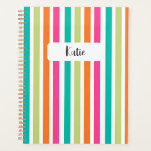Rainbow vertical stripes colourful retro multicolo planner