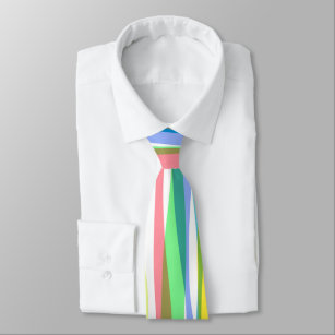 Rainbow Vertical Stripes Pastel Colourful Neck Tie