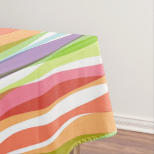 Rainbow Vertical Stripes Pastel Colourful Tablecloth