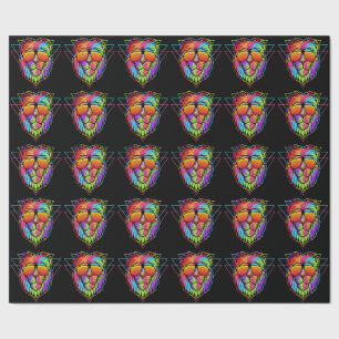 Rainbow Vibes Lion Wrapping Paper