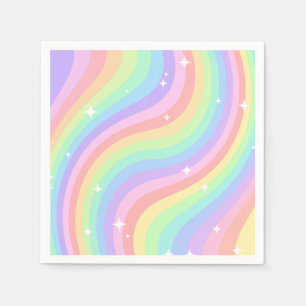 Rainbow Vibrant Girl 5th Birthday Party Napkin
