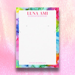 Rainbow Vibrant Jewellery Necklace Earring Display Business Card