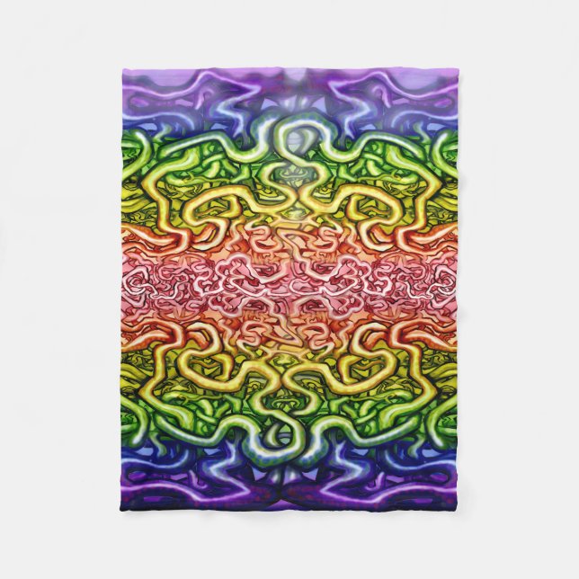 Rainbow Vines Fleece Blanket (Front)
