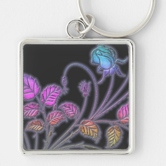 Rainbow Vines Floral Key Chain (Front)