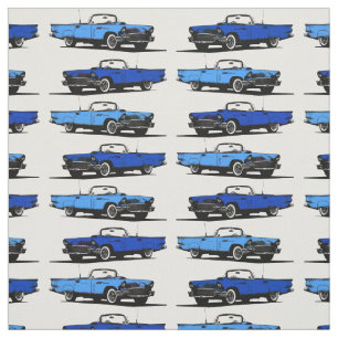 Rainbow Vintage 1950s Sports Cars Fabric