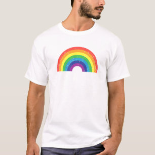 Rainbow Vintage Distressed Retro Style Lgbt Gay Pr T-Shirt