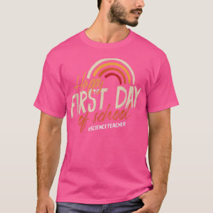 Rainbow Vintage Science Teacher First Day Back To  T-Shirt