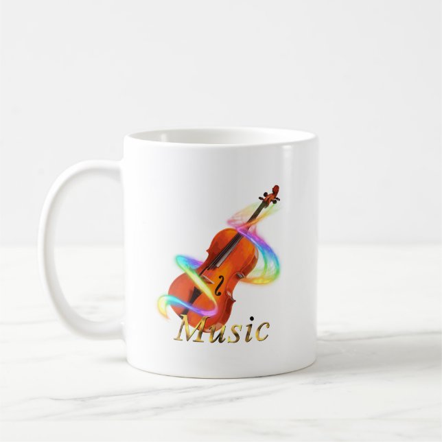 Rainbow Violin Coffee Mug (Left)