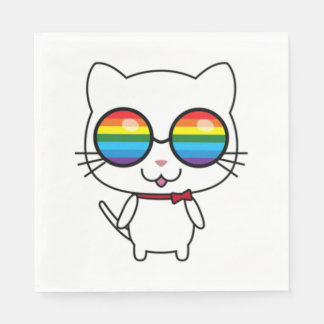 Rainbow Vision Pride Cat Napkin