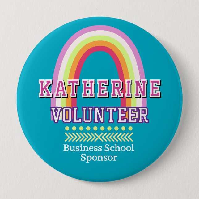 Rainbow  Volunteer Blue 10 Cm Round Badge (Front)