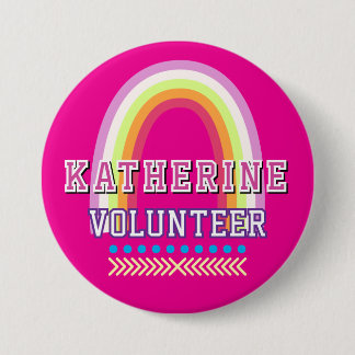Rainbow Volunteer Hot Pink 7.5 Cm Round Badge