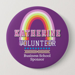 Rainbow Volunteer Purple 10 Cm Round Badge